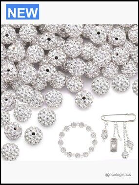 10mm Crystal Rhinestone Beads for Jewelry Making - 100 Pcs